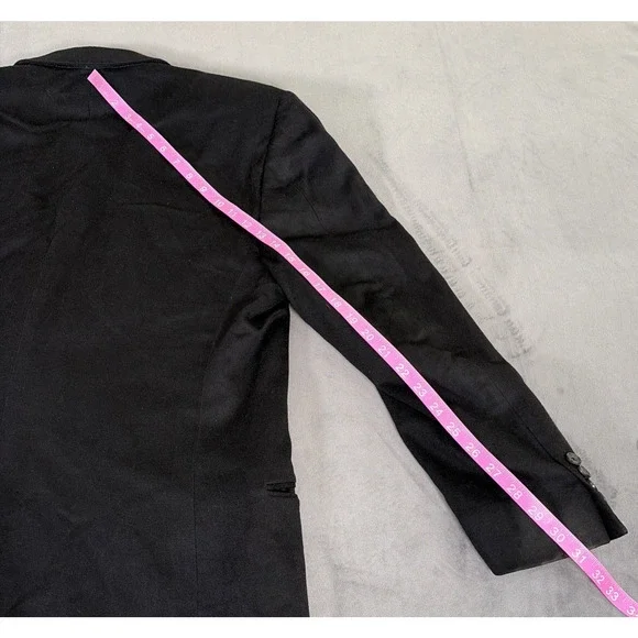 Hickey Freeman Black 100% Pure Cashmere Sport Coat Jacket Made in USA Blazer 43R